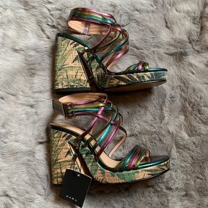Zara Multicolored Heels/ Wedges NWT
